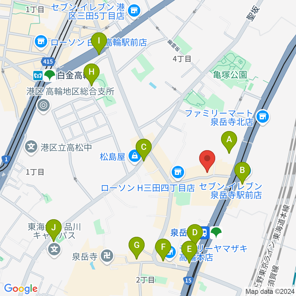 サンピアノ音楽教室周辺のカフェ一覧地図