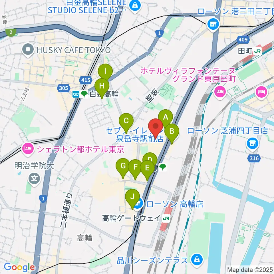 サンピアノ音楽教室周辺のカフェ一覧地図