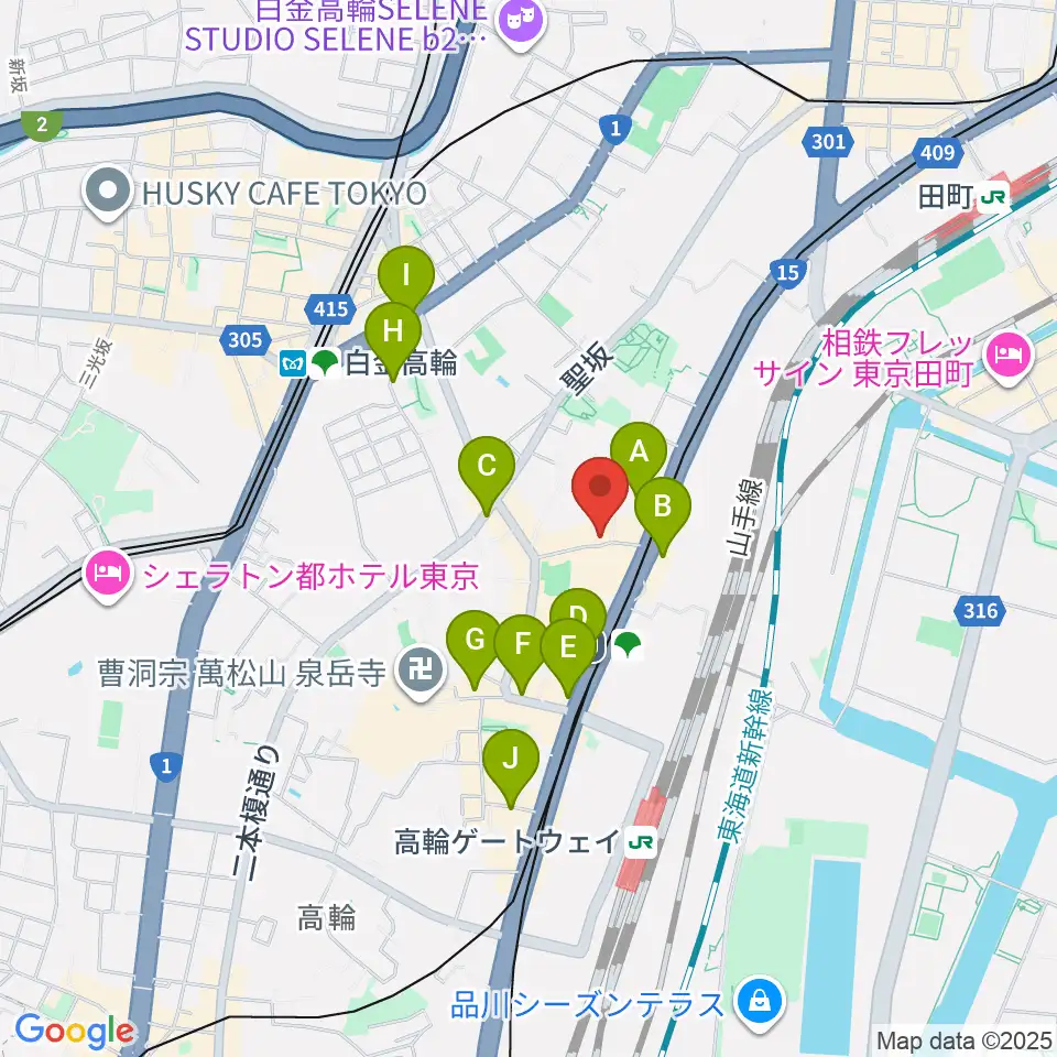 サンピアノ音楽教室周辺のカフェ一覧地図
