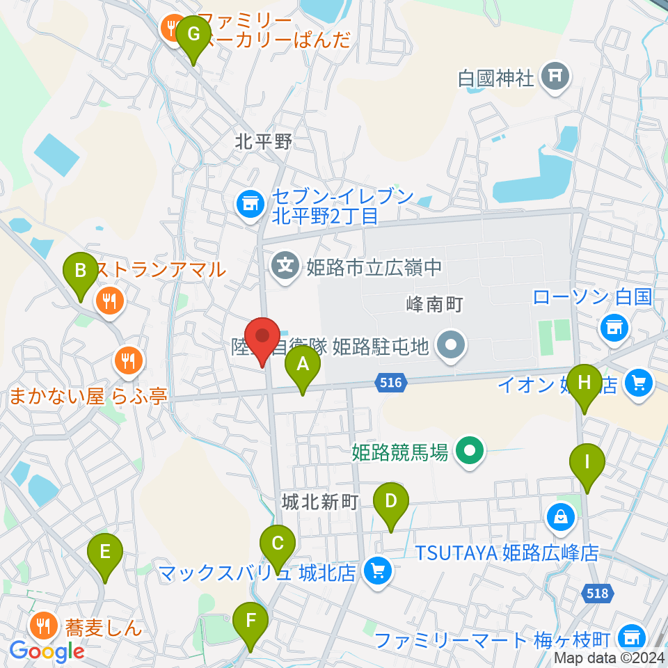 しらさぎ音楽学院周辺のカフェ一覧地図