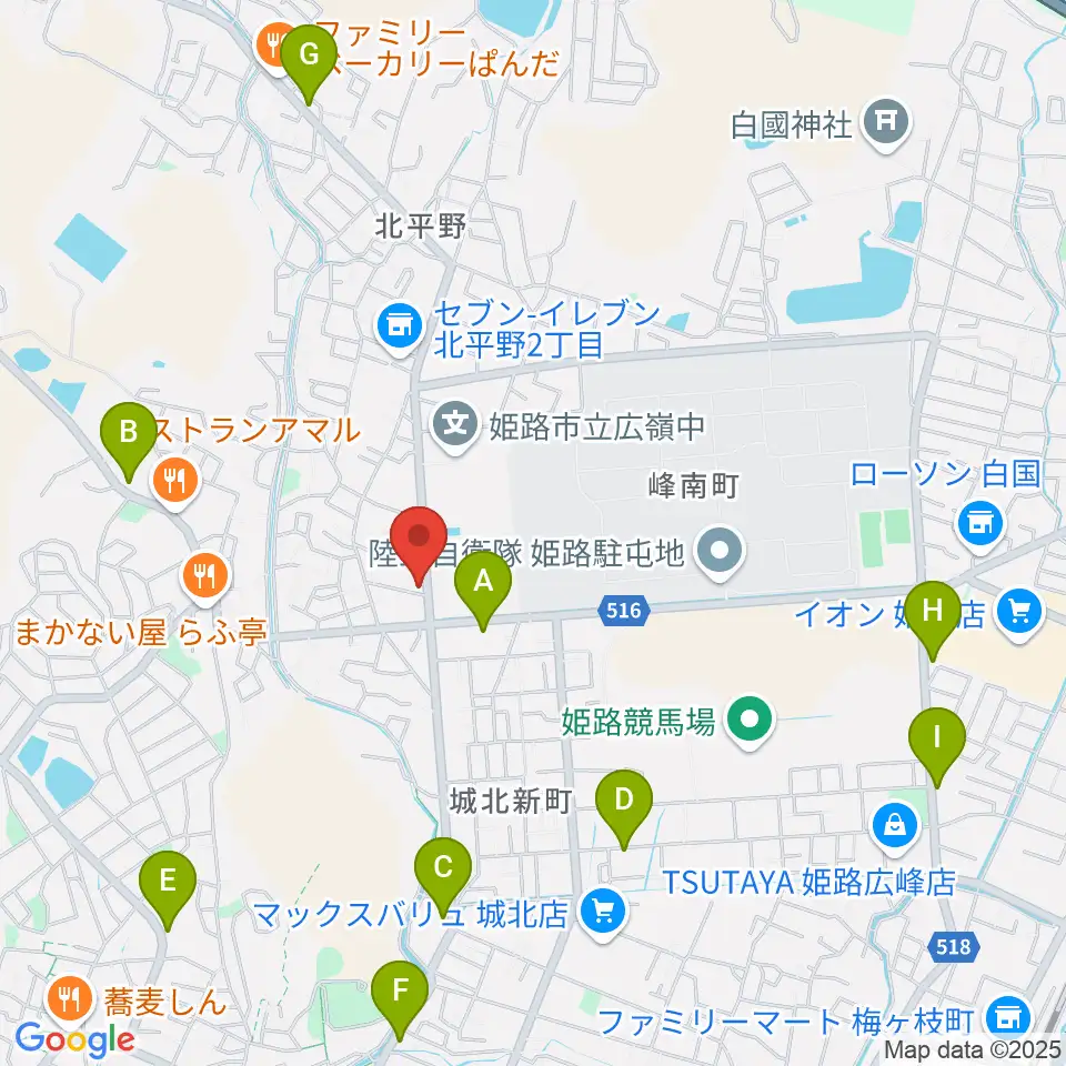 しらさぎ音楽学院周辺のカフェ一覧地図