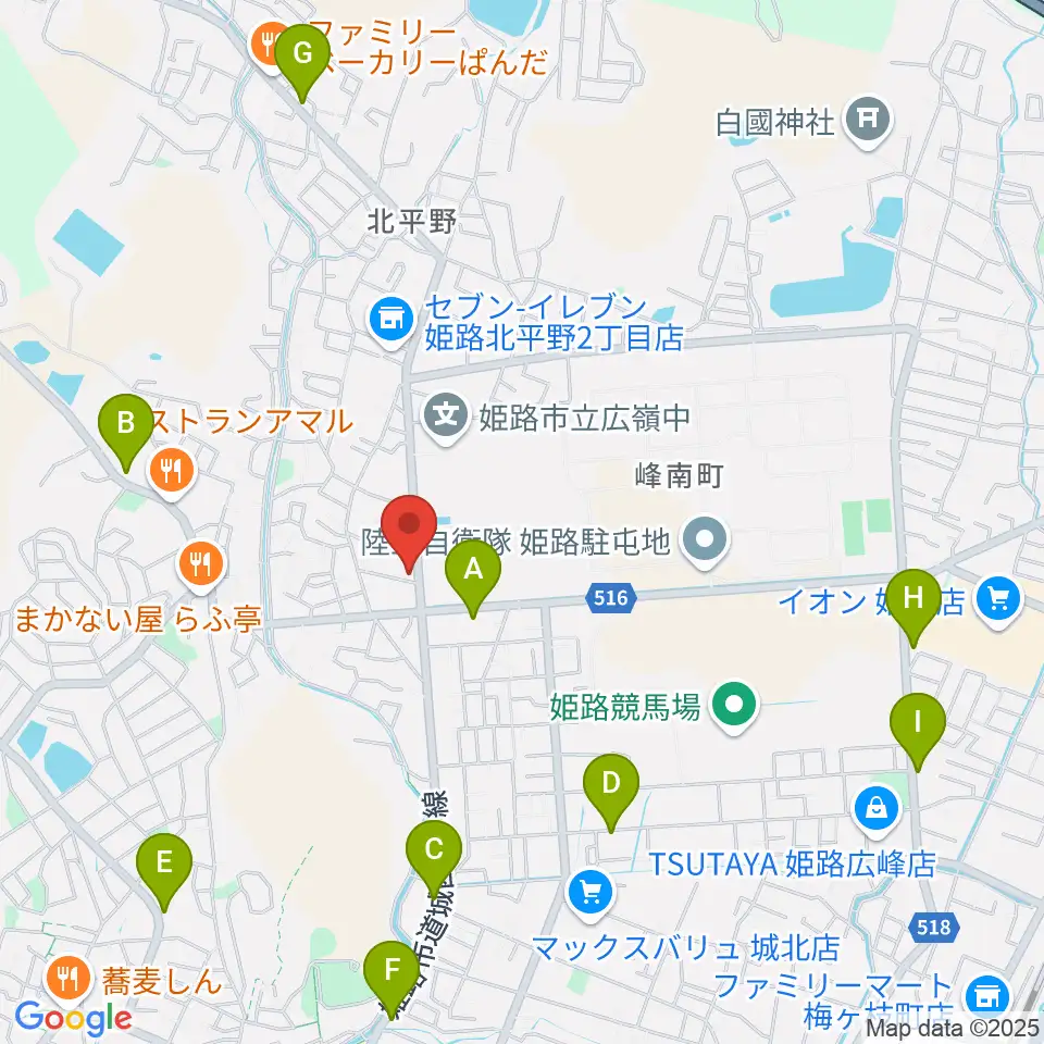 しらさぎ音楽学院周辺のカフェ一覧地図