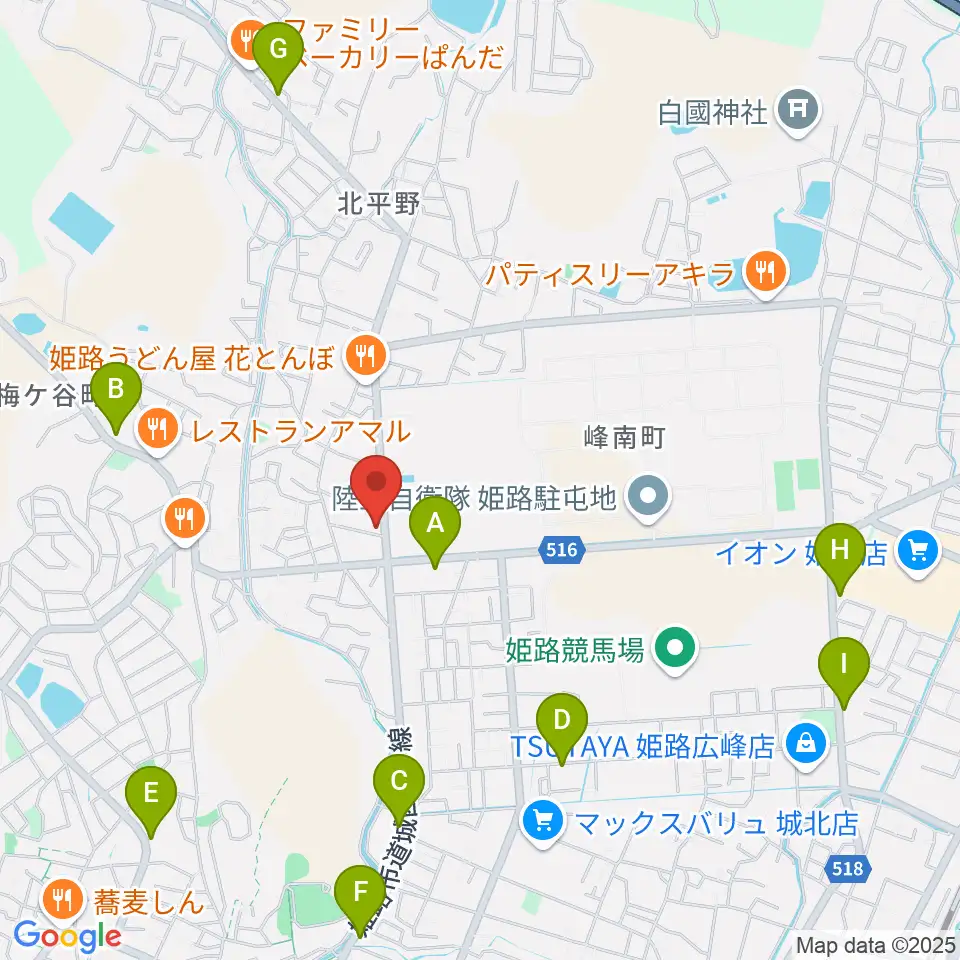しらさぎ音楽学院周辺のカフェ一覧地図