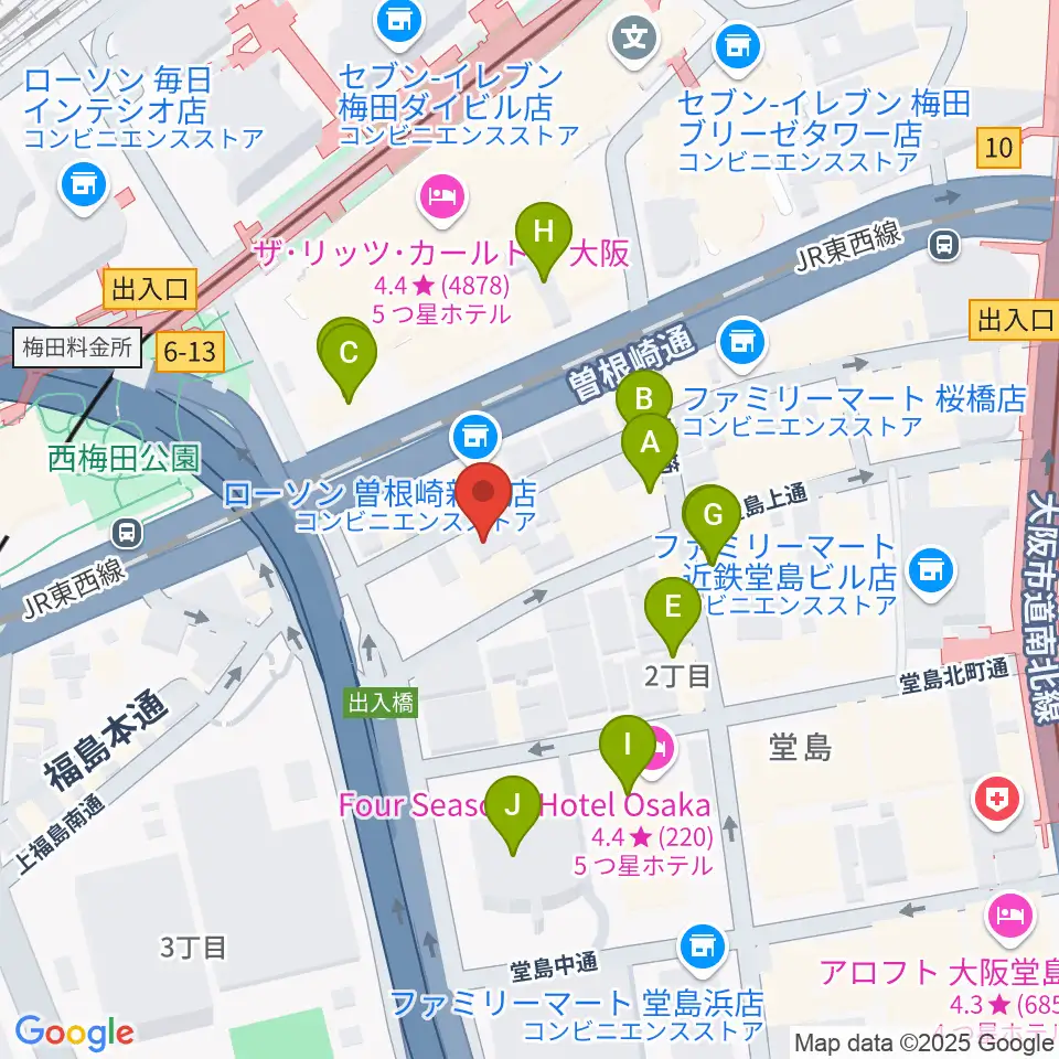 ビジュアルアーツ専門学校 大阪周辺のカフェ一覧地図