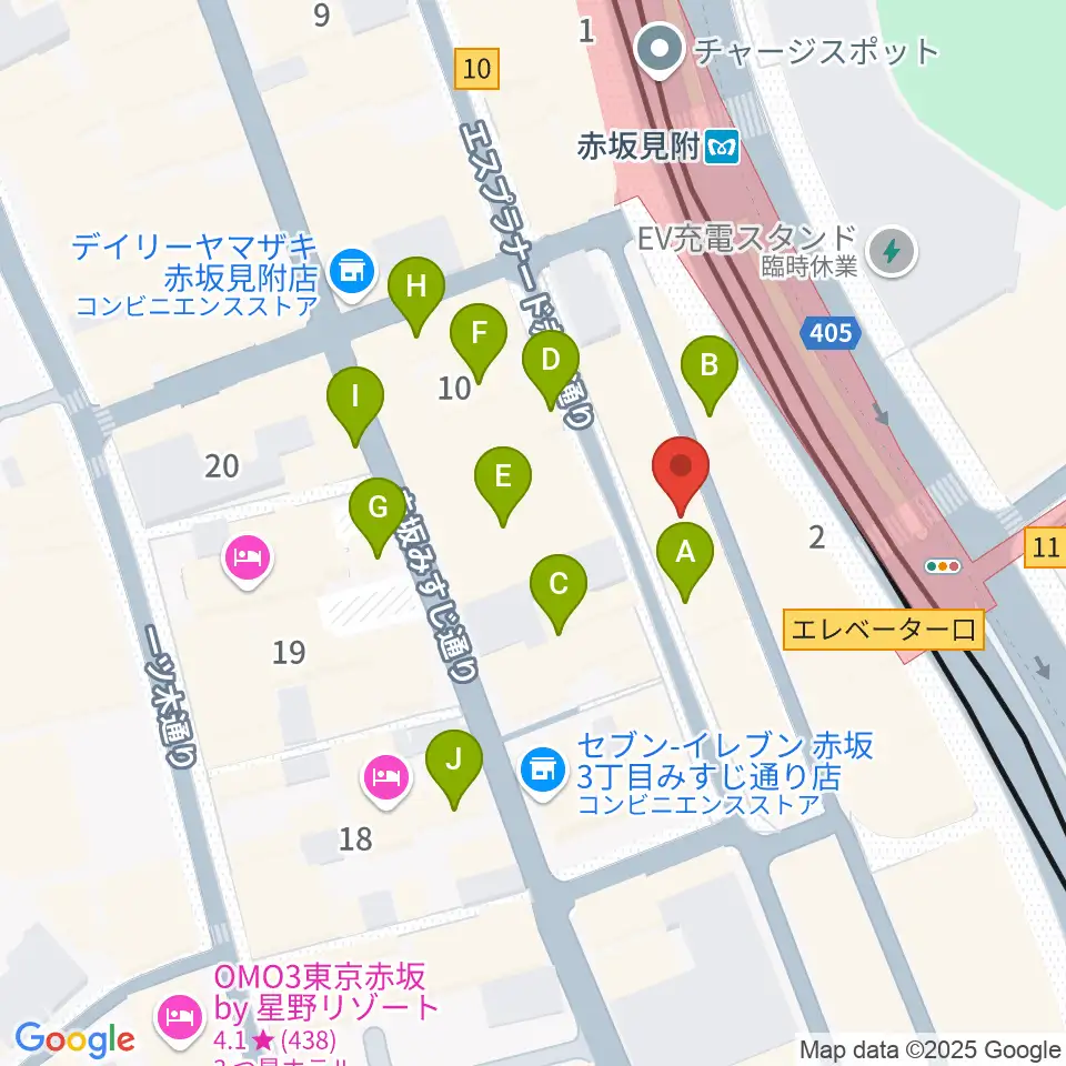 ヤマノミュージックサロン赤坂周辺のカフェ一覧地図