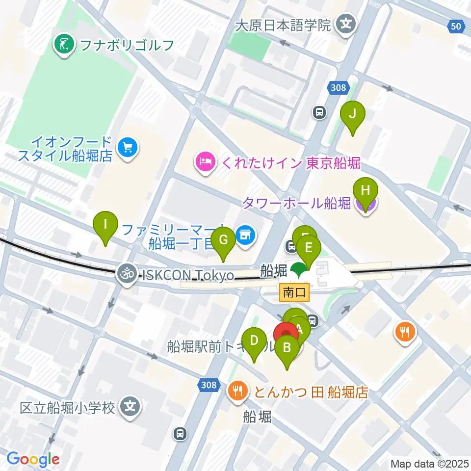 ヤマノミュージックセンター船堀周辺のカフェ一覧地図