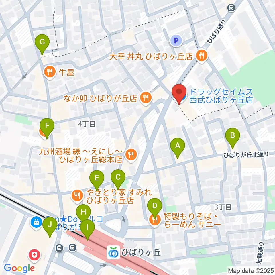 ヤマノミュージックセンターひばりが丘周辺のカフェ一覧地図