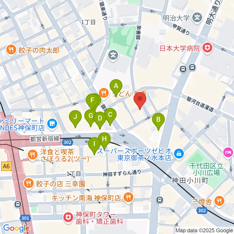 音楽教室ポレット周辺のカフェ一覧地図