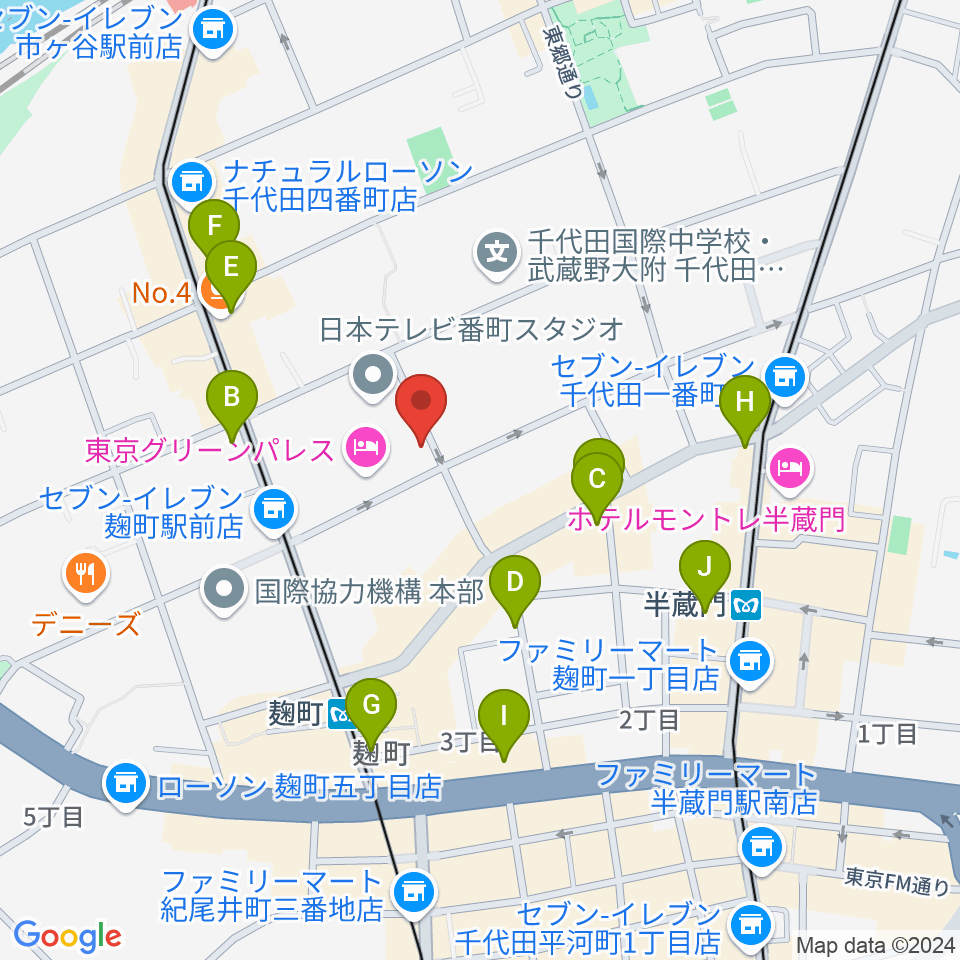 青山ハープ 東京教室周辺のカフェ一覧地図