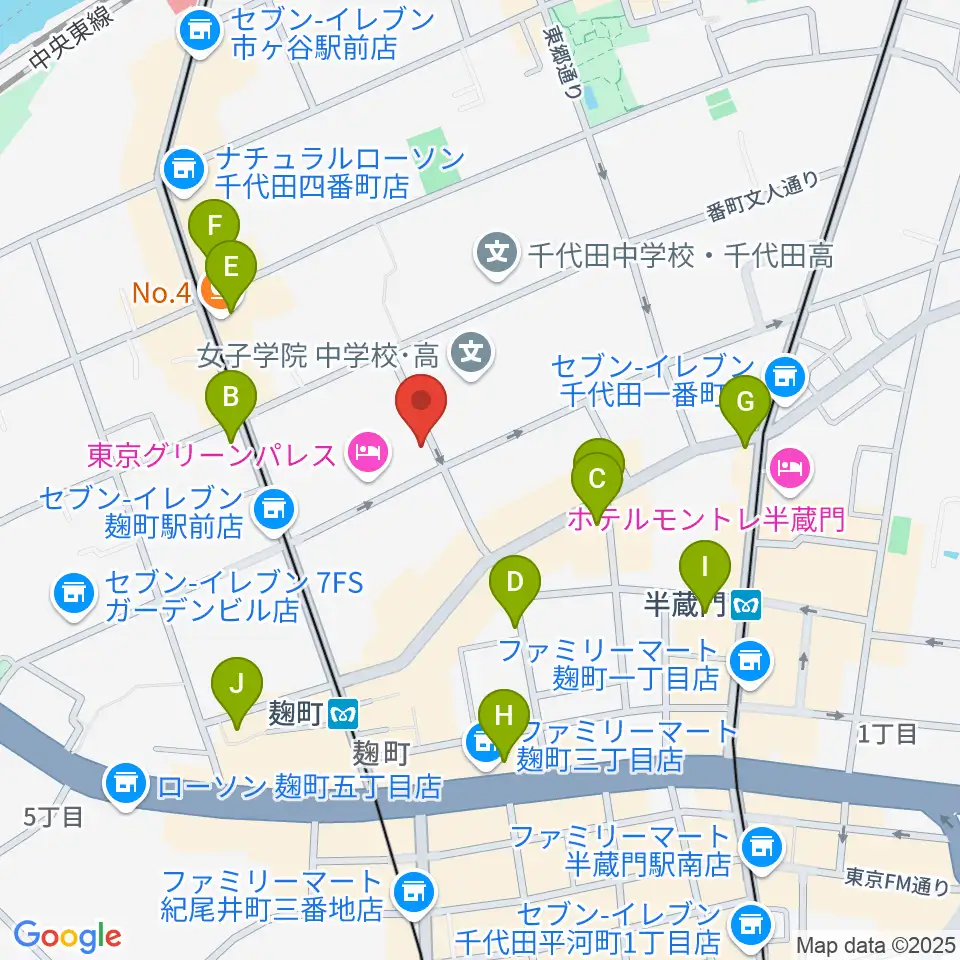 青山ハープ 東京教室周辺のカフェ一覧地図