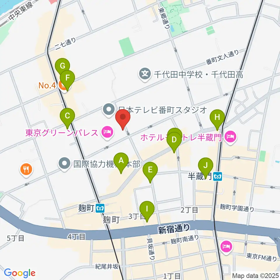 青山ハープ 東京教室周辺のカフェ一覧地図
