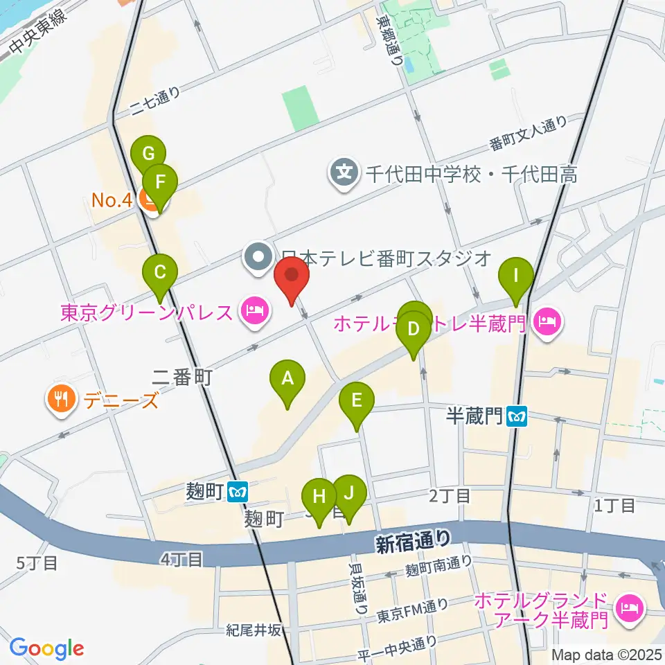 青山ハープ 東京教室周辺のカフェ一覧地図