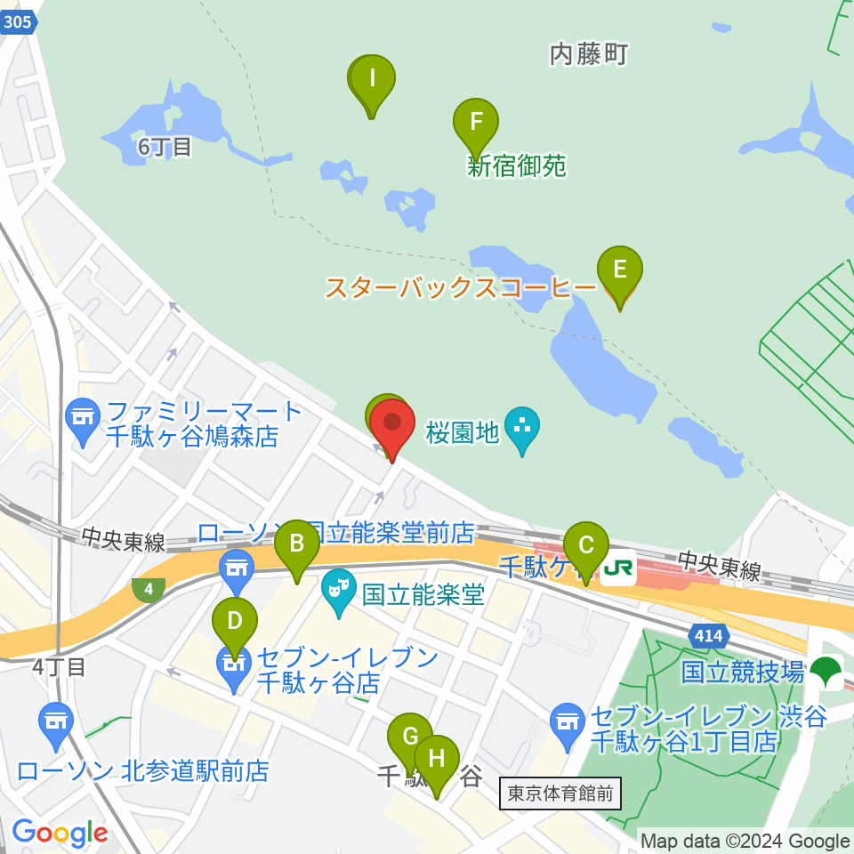 MAGICO音楽教室周辺のカフェ一覧地図