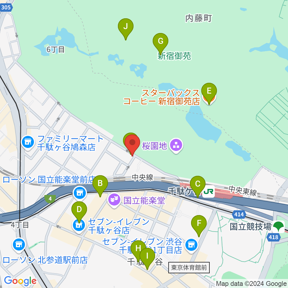 MAGICO音楽教室周辺のカフェ一覧地図