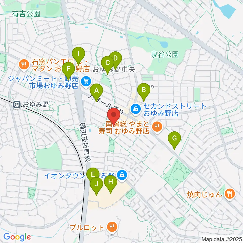おゆみ野フルート教室周辺のカフェ一覧地図