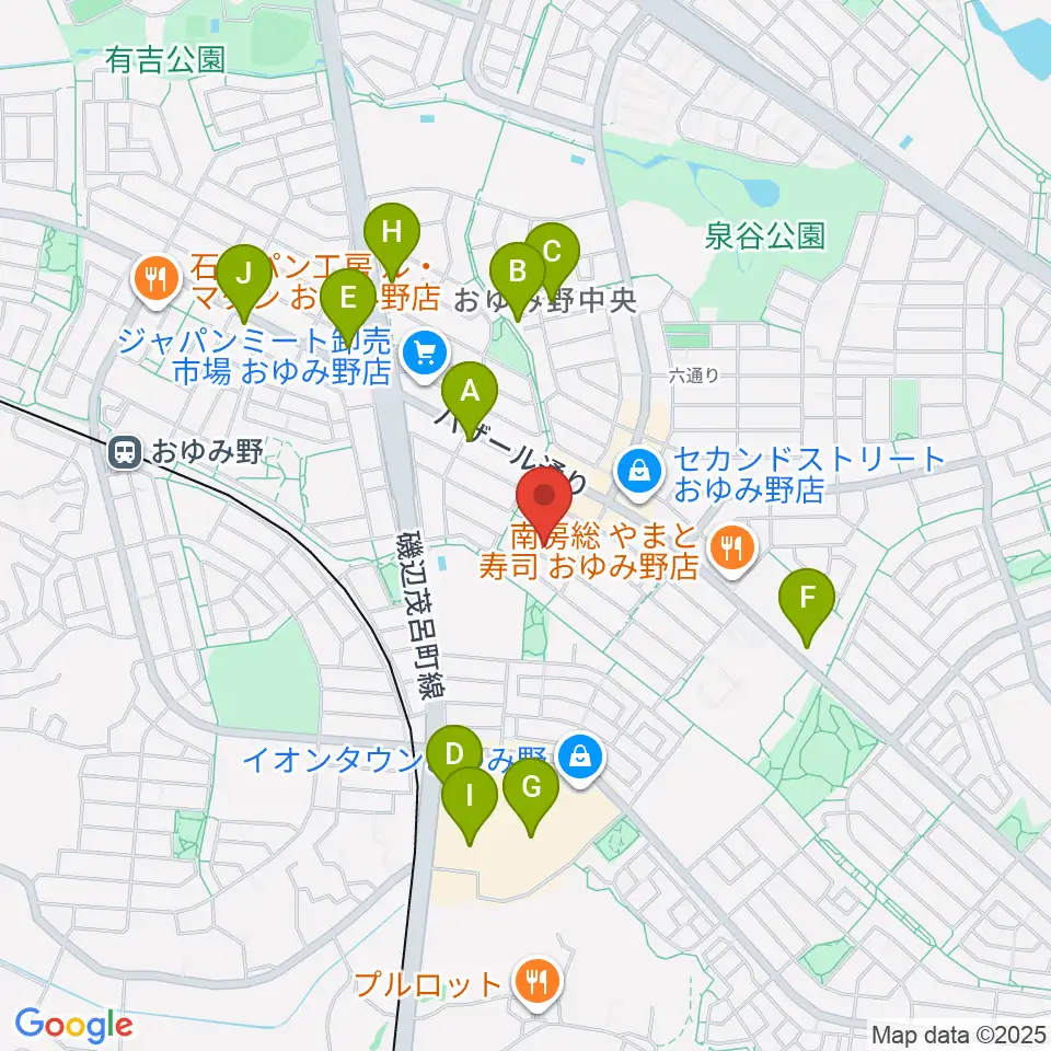 おゆみ野フルート教室周辺のカフェ一覧地図