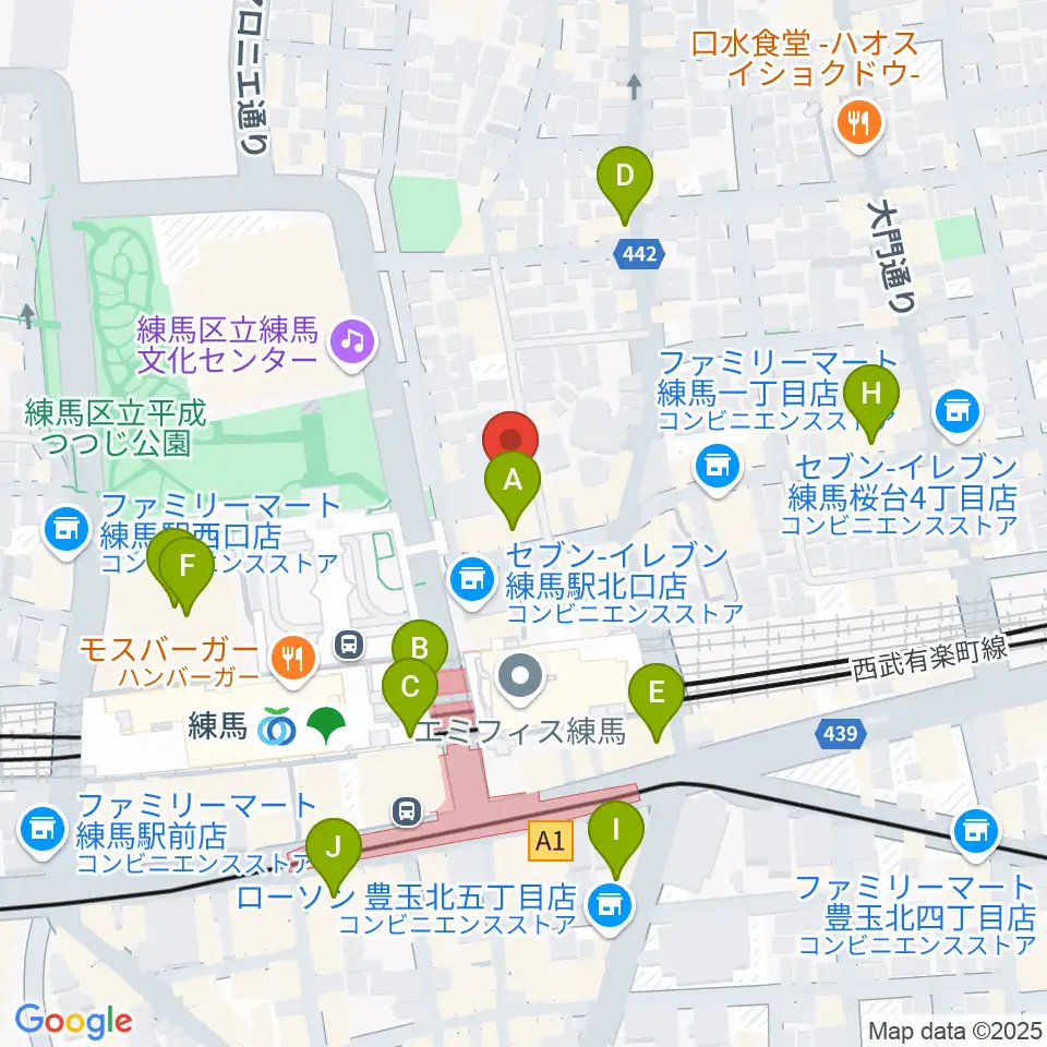 練馬ポコアポコ音楽教室周辺のカフェ一覧地図