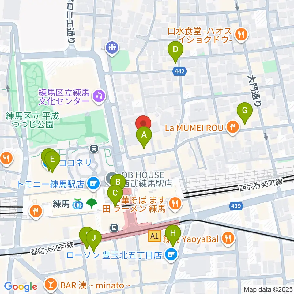 練馬ポコアポコ音楽教室周辺のカフェ一覧地図