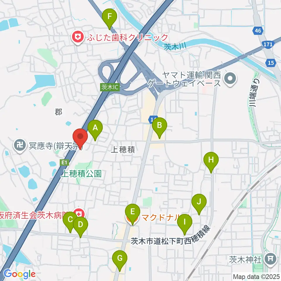 クレール音楽教室周辺のカフェ一覧地図
