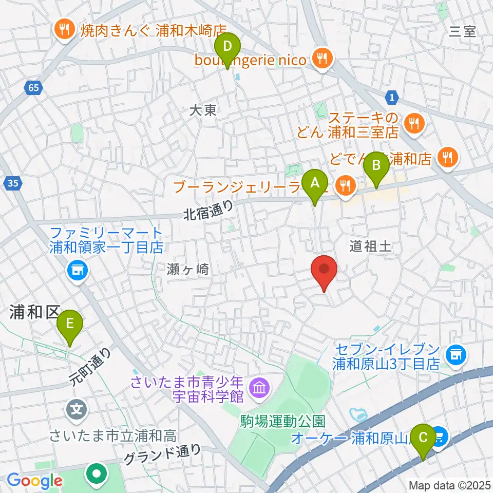 ジャズピアノ教室Side by Side周辺のカフェ一覧地図
