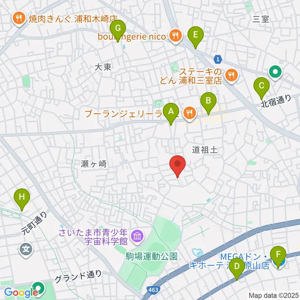 ジャズピアノ教室Side by Side周辺のカフェ一覧地図