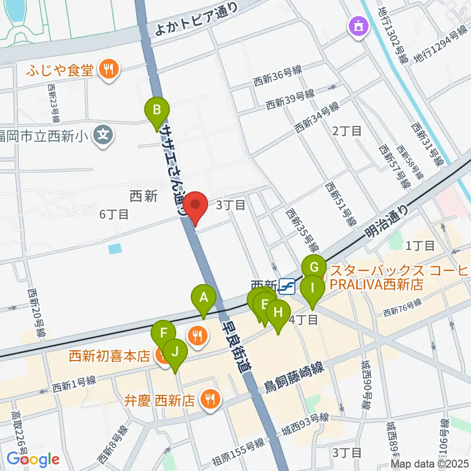 ソウルミーティング周辺のカフェ一覧地図