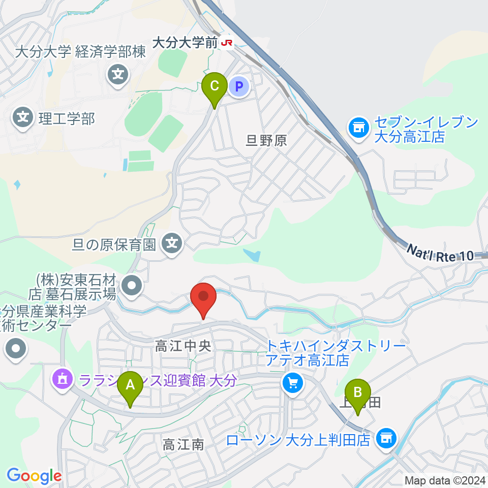 はやしだピアノアトリエ周辺のカフェ一覧地図