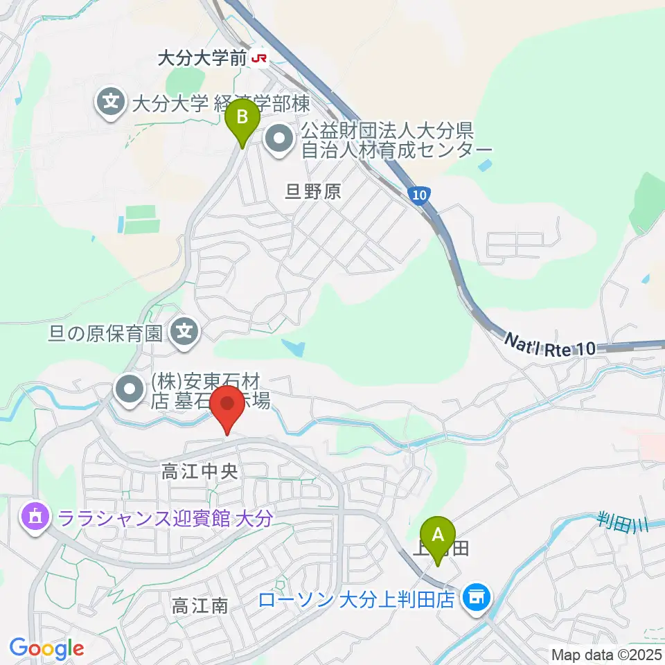 はやしだピアノアトリエ周辺のカフェ一覧地図