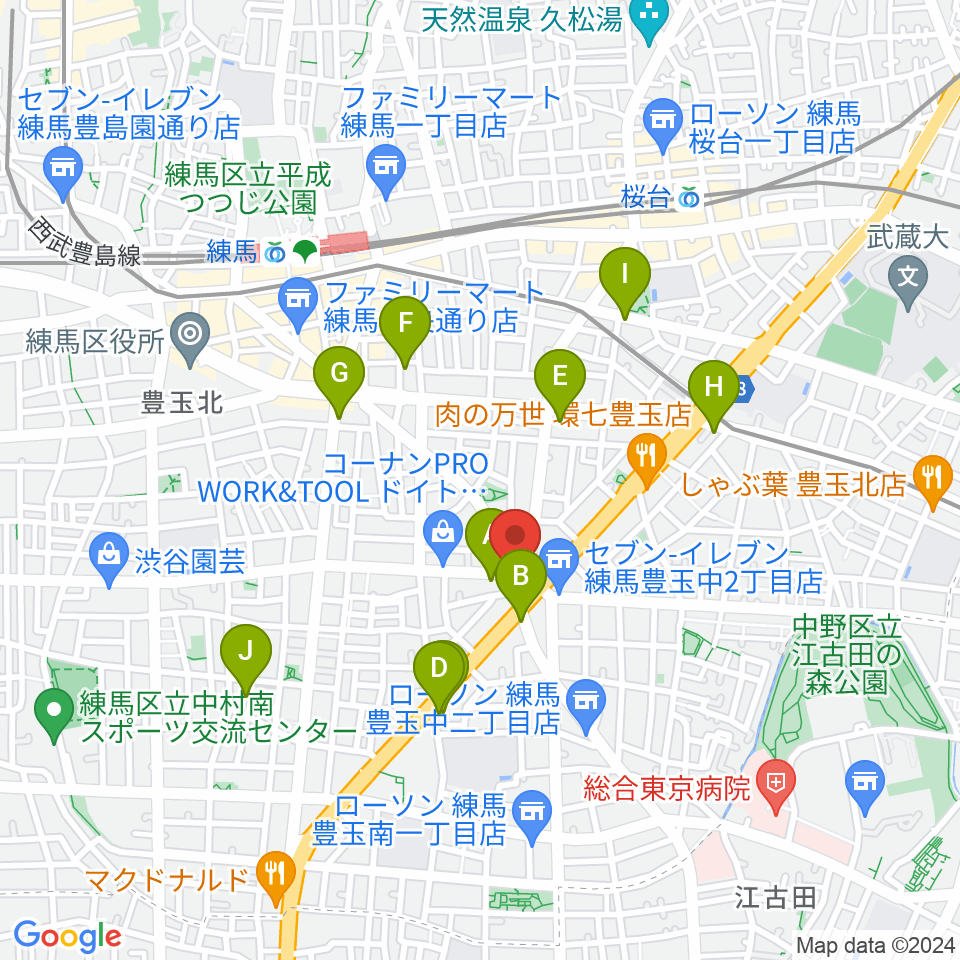 Music Studio M周辺のカフェ一覧地図