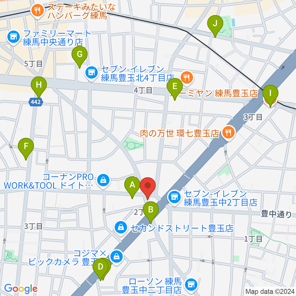 Music Studio M周辺のカフェ一覧地図