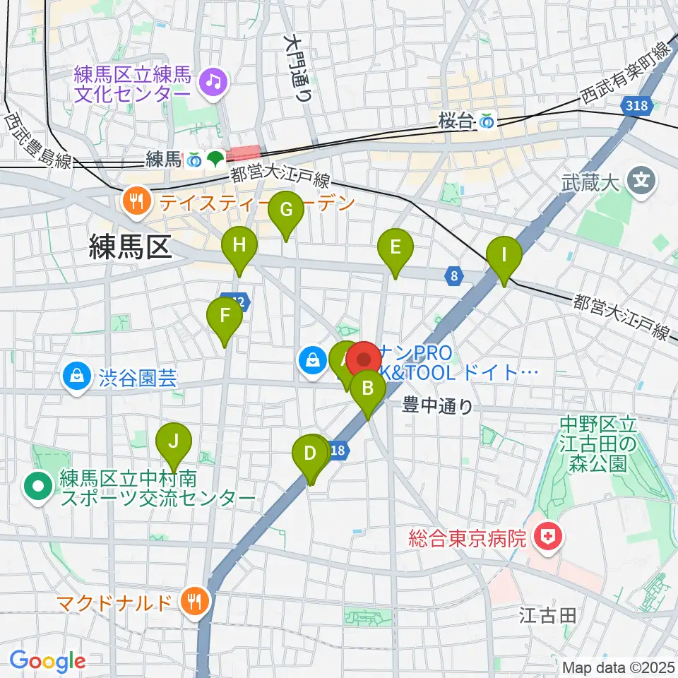 Music Studio M周辺のカフェ一覧地図