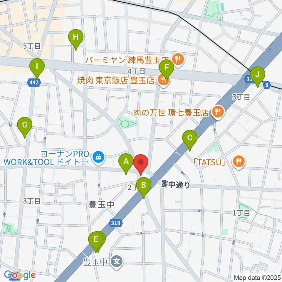 Music Studio M周辺のカフェ一覧地図
