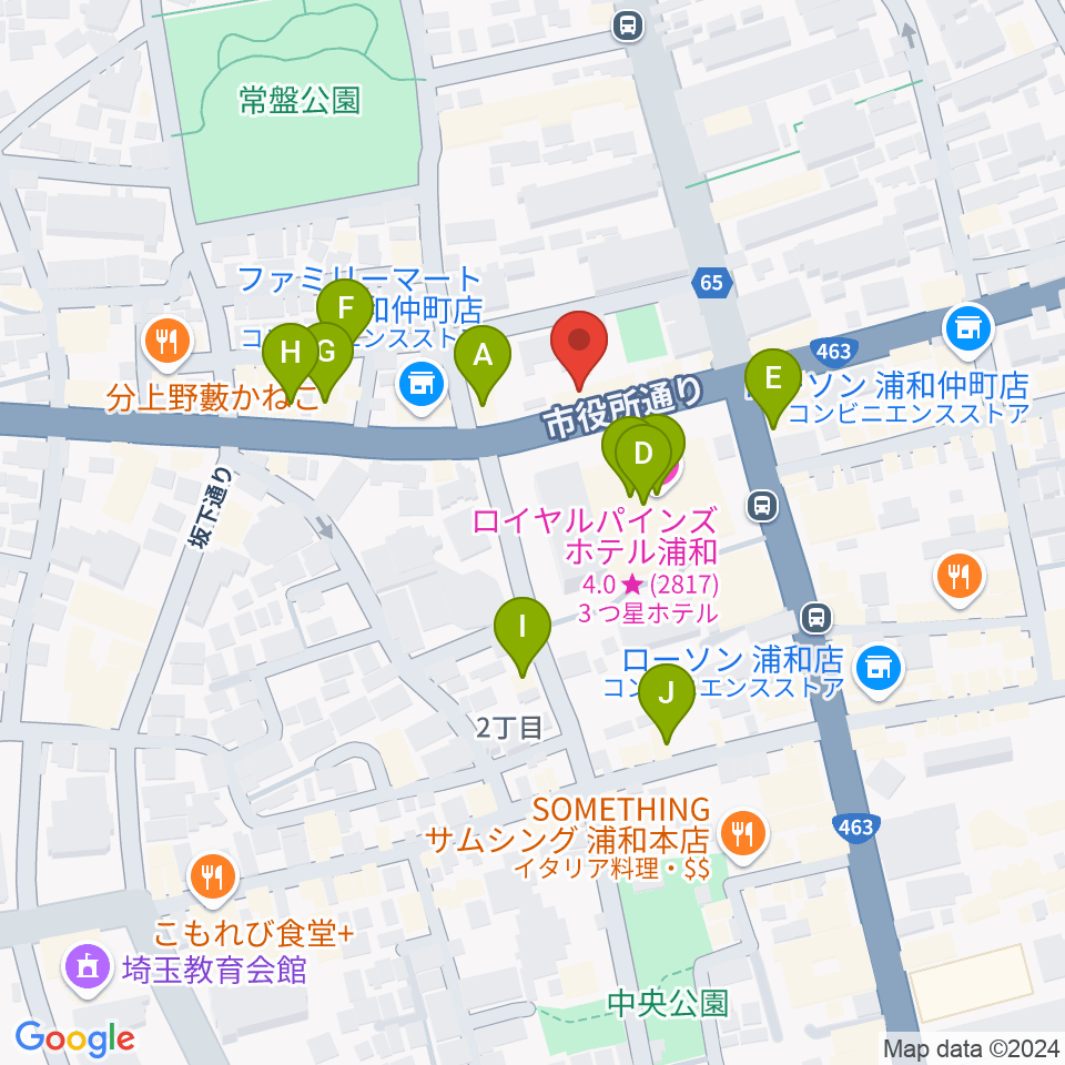 音楽教室ギターレ＆エアスト周辺のカフェ一覧地図