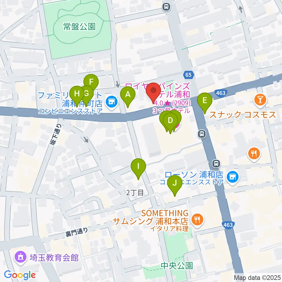 音楽教室ギターレ&エアスト周辺のカフェ一覧地図