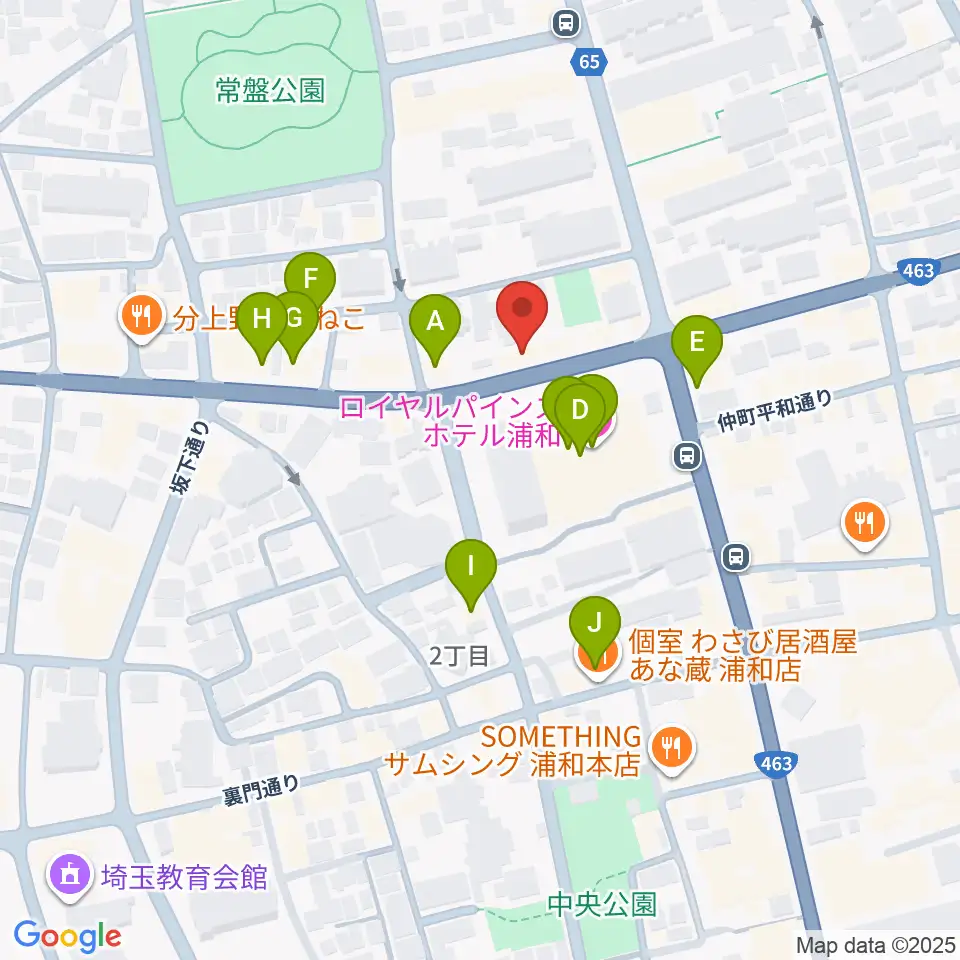 音楽教室ギターレ&エアスト周辺のカフェ一覧地図