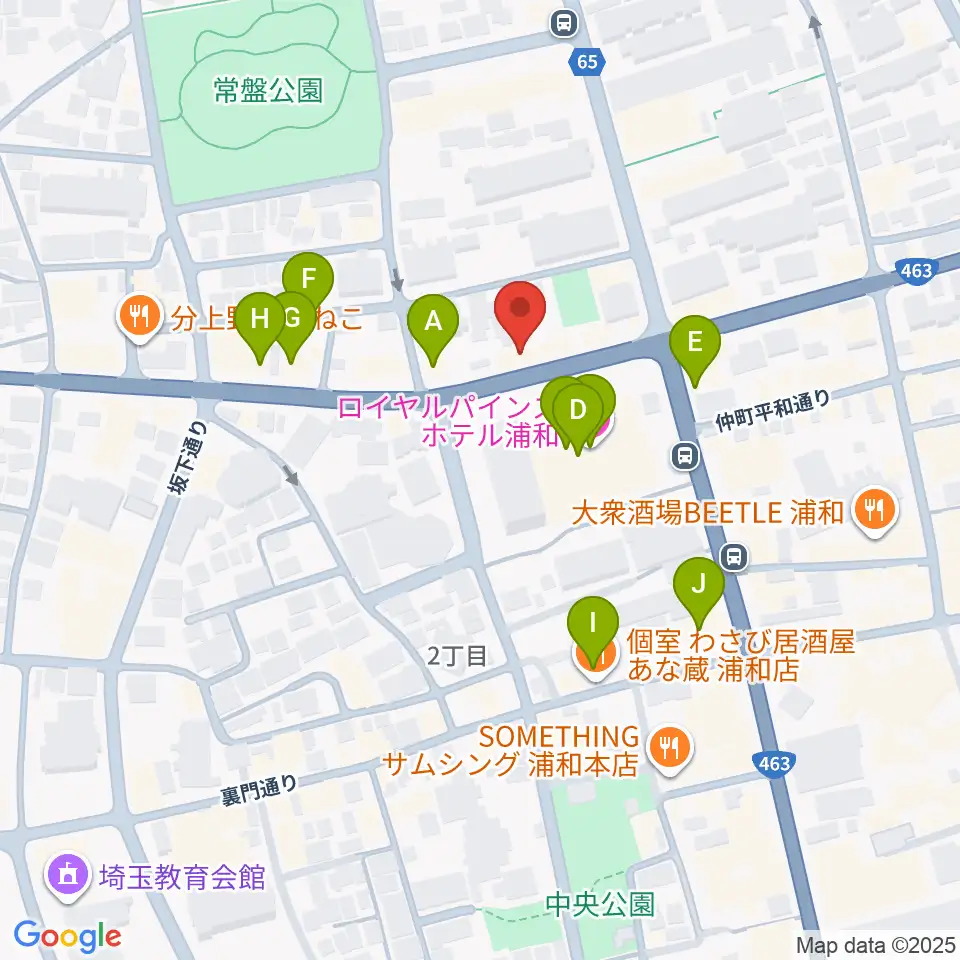 音楽教室ギターレ&エアスト周辺のカフェ一覧地図
