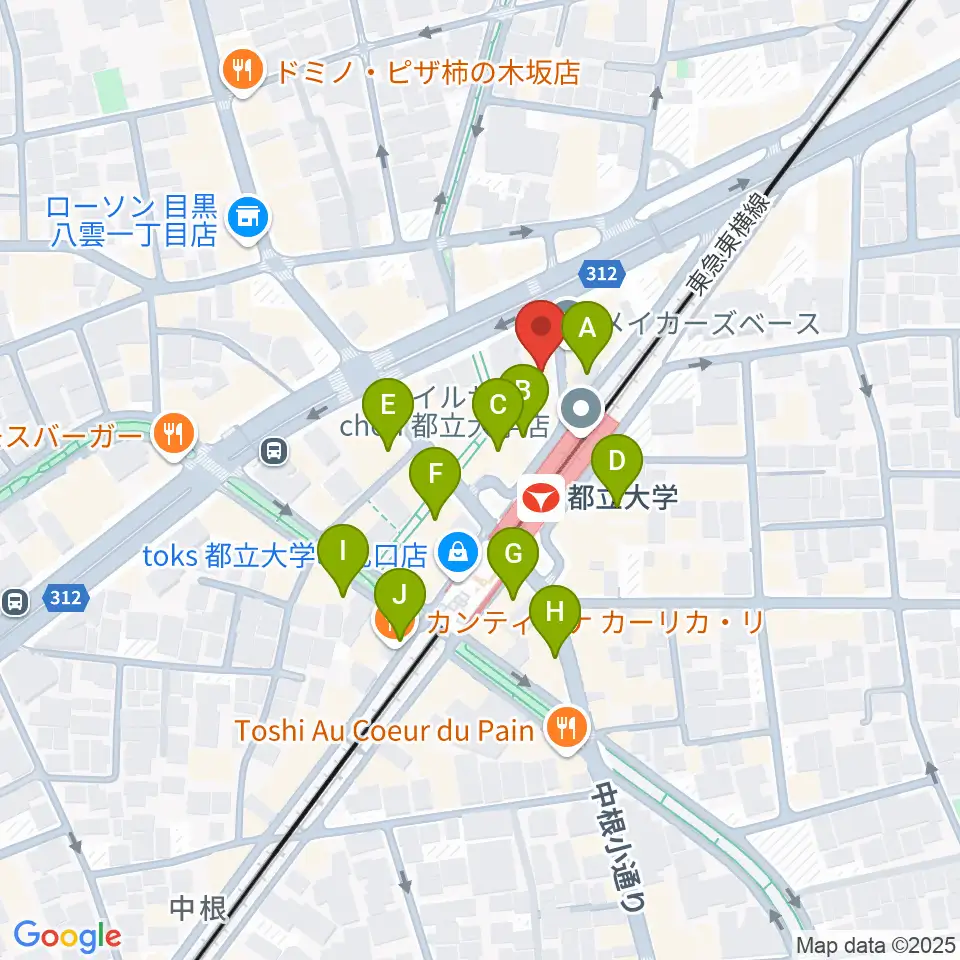 ボーカルスクールVOAT 東京本校周辺のカフェ一覧地図