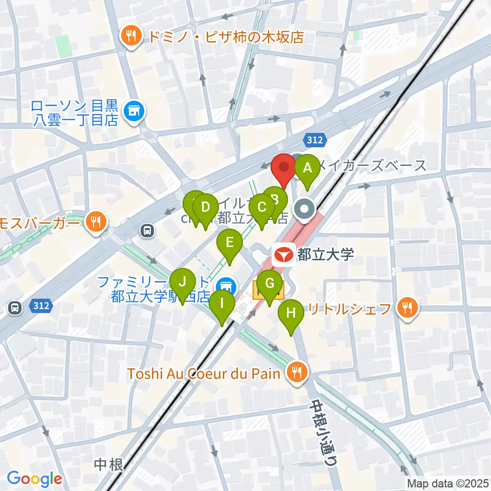 ボーカルスクールVOAT 東京本校周辺のカフェ一覧地図