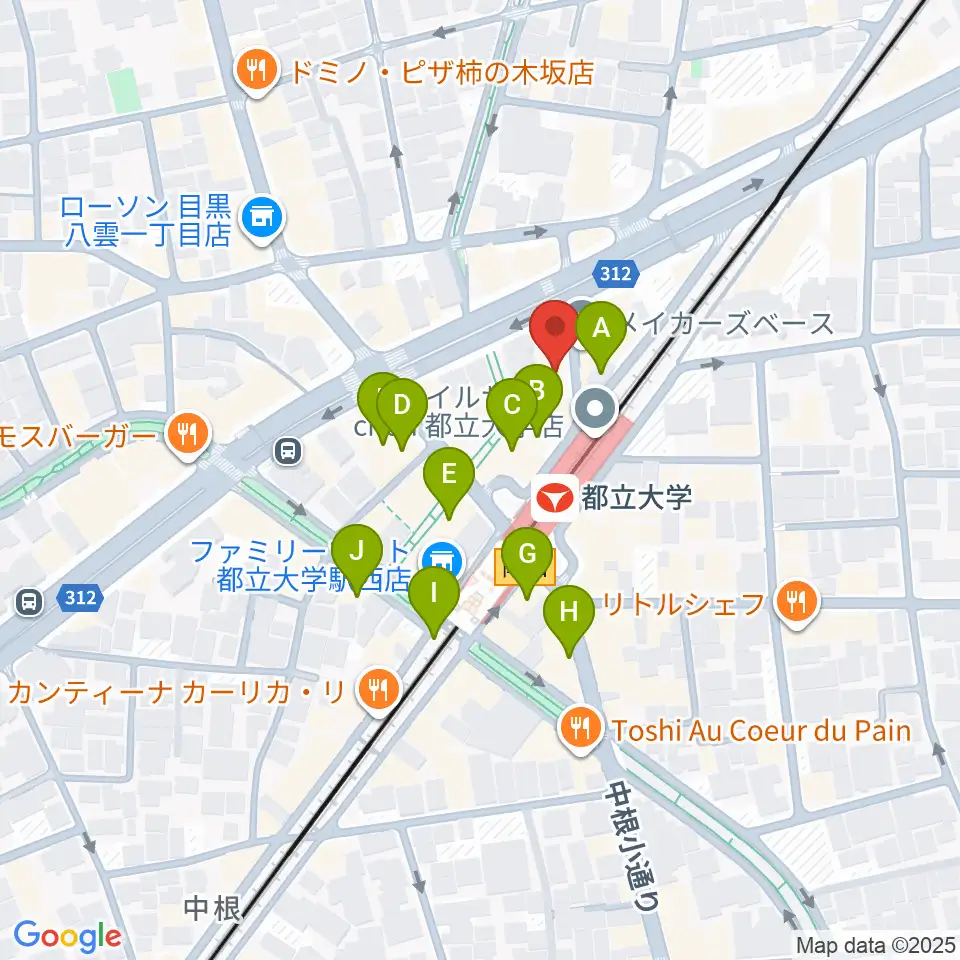 ボーカルスクールVOAT 東京本校周辺のカフェ一覧地図