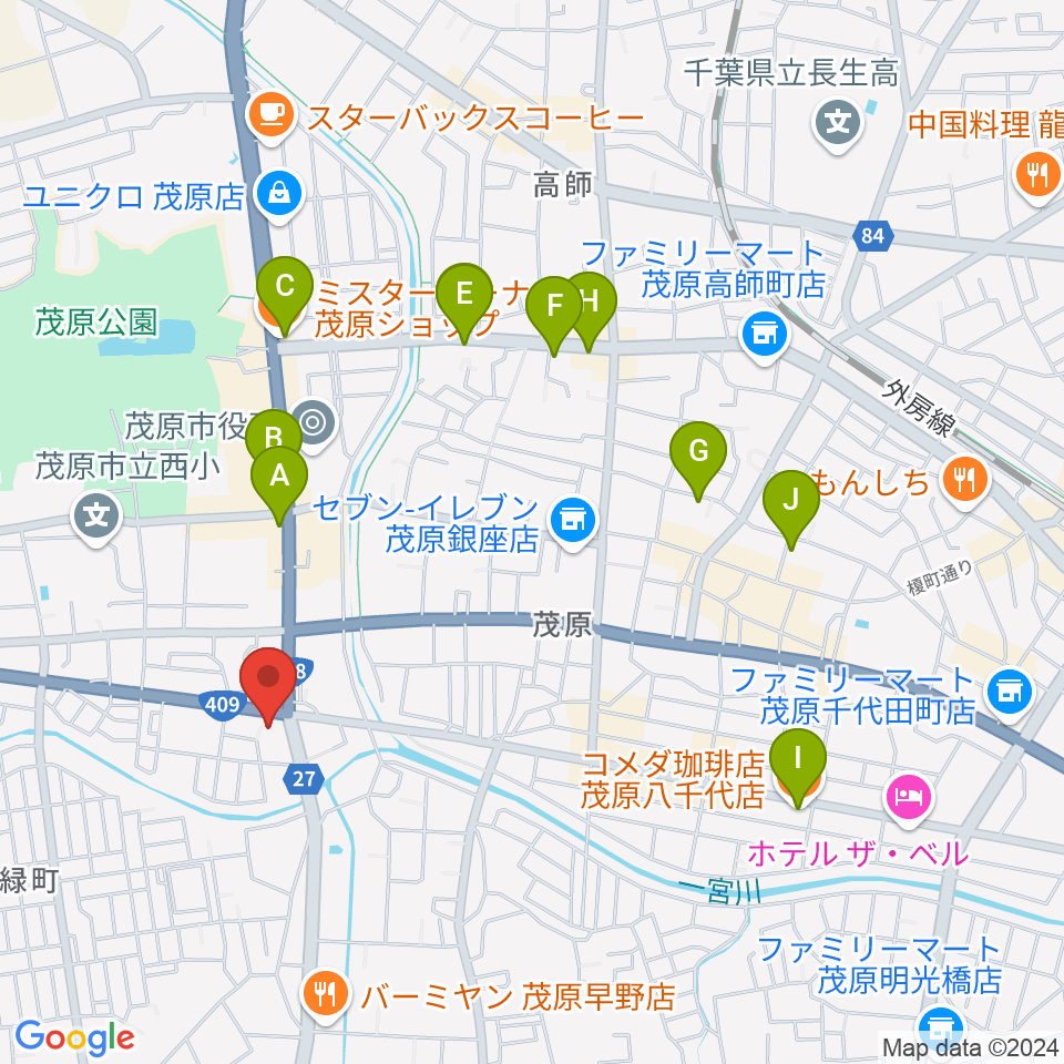 ラ・フィエスタ周辺のカフェ一覧地図