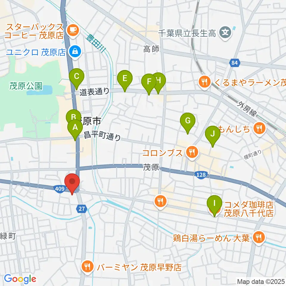 ラ・フィエスタ周辺のカフェ一覧地図