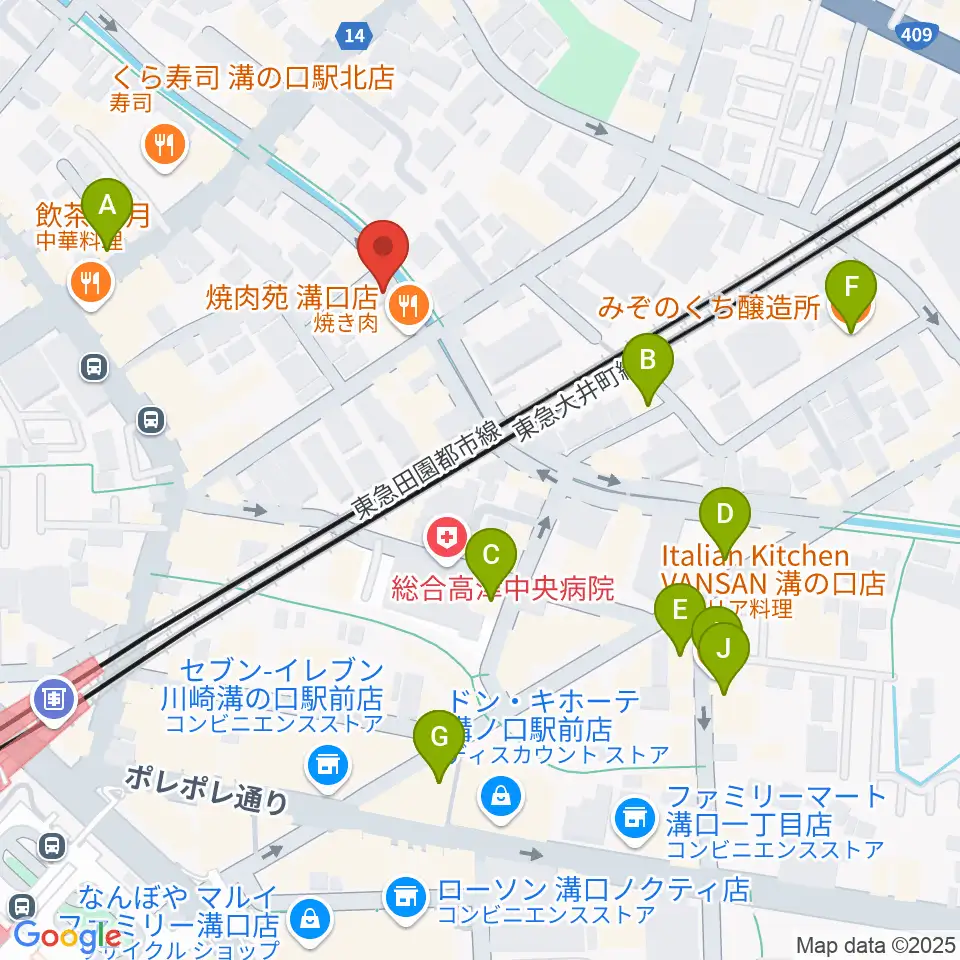 928ギター教室周辺のカフェ一覧地図