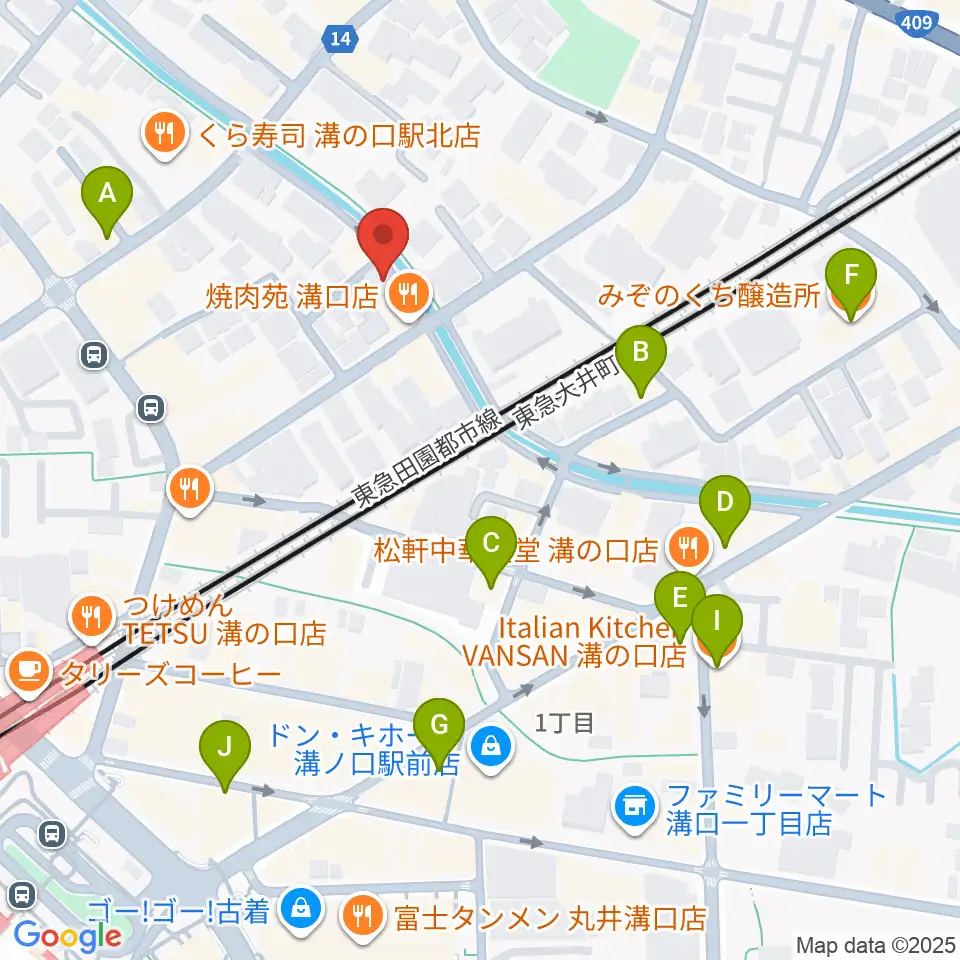 928ギター教室周辺のカフェ一覧地図