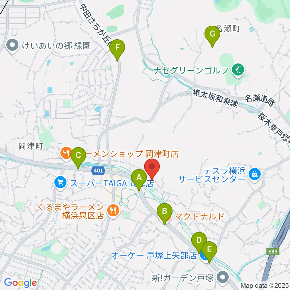 オーボエ教室カンタービレ周辺のカフェ一覧地図
