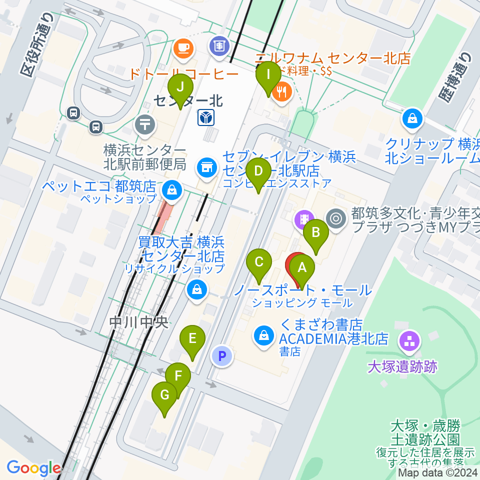 ヤマノミュージックサロンセンター北周辺のカフェ一覧地図