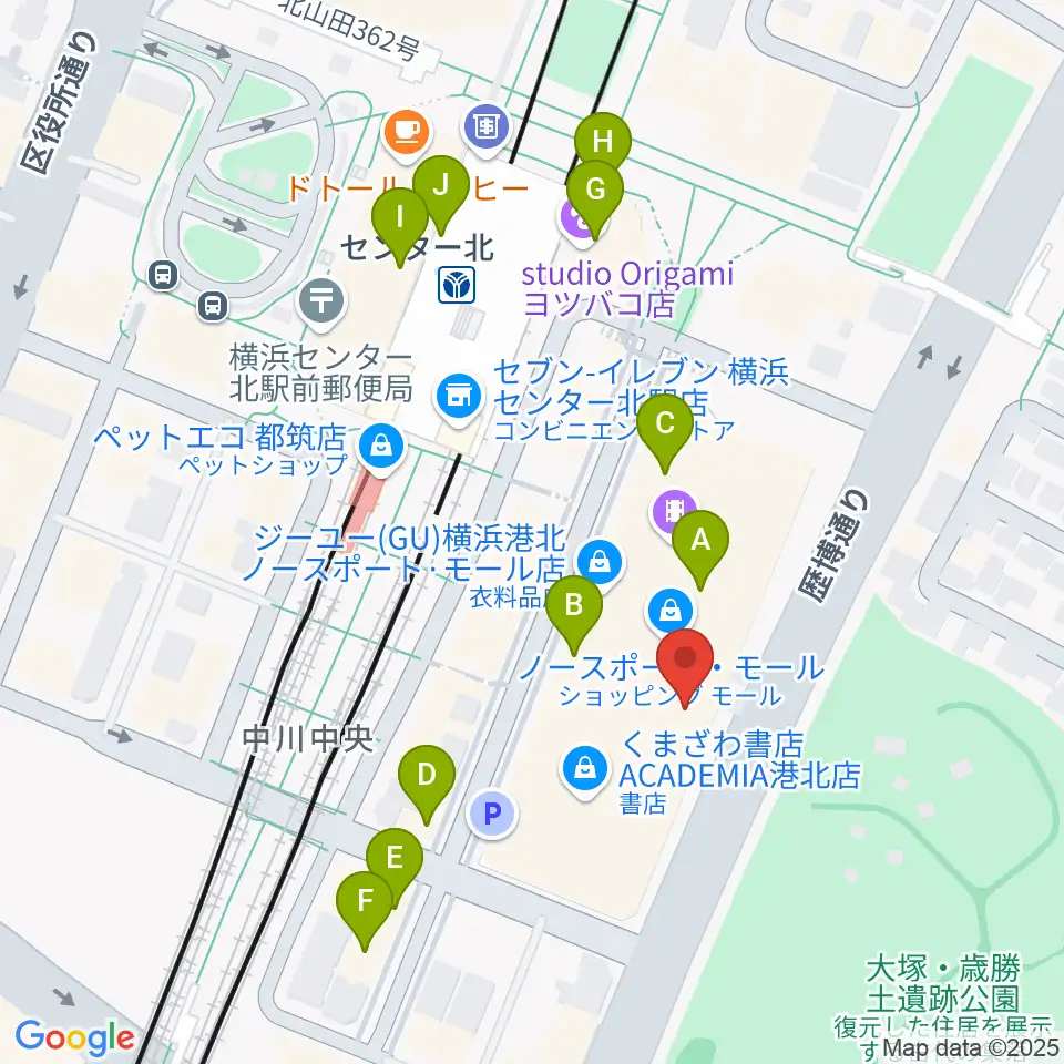 ヤマノミュージックサロンセンター北周辺のカフェ一覧地図