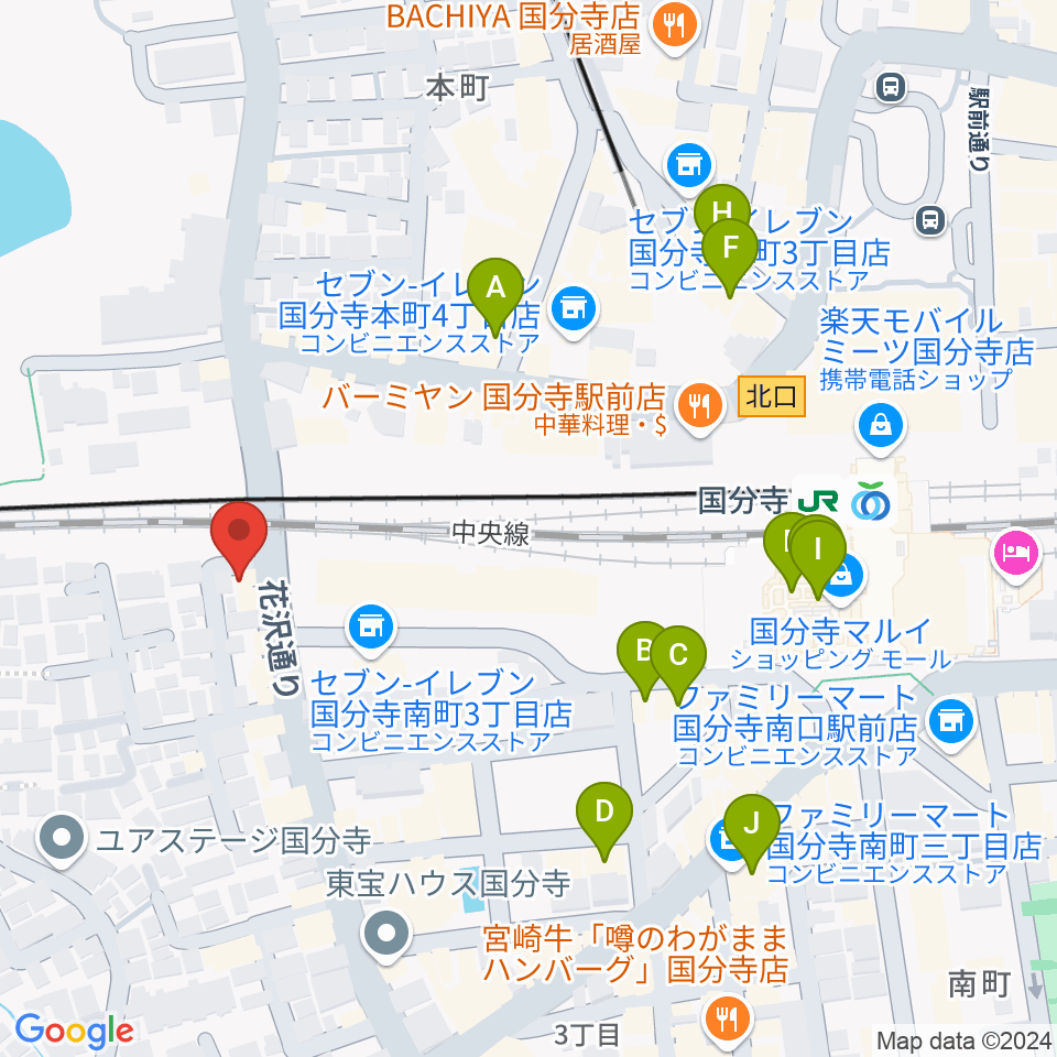 ボーカル教室Smily周辺のカフェ一覧地図