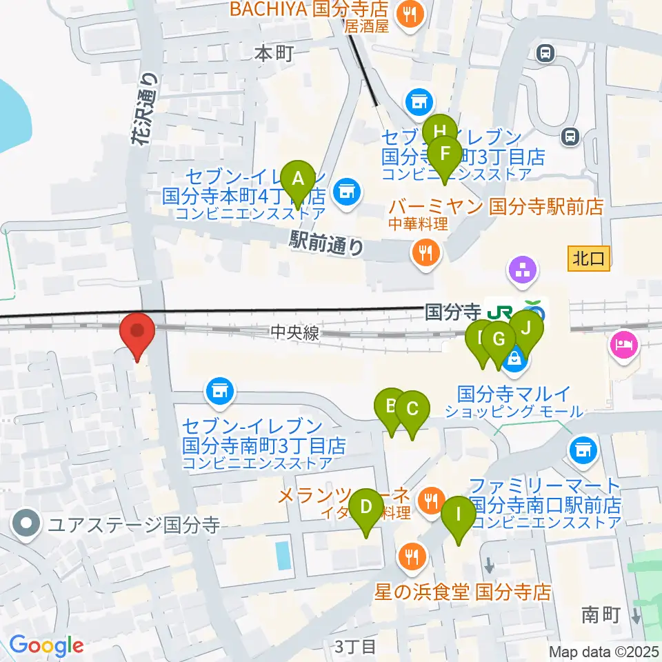 ボーカル教室Smily周辺のカフェ一覧地図