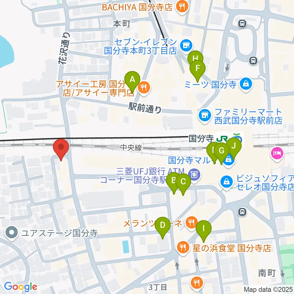 ボーカル教室Smily周辺のカフェ一覧地図