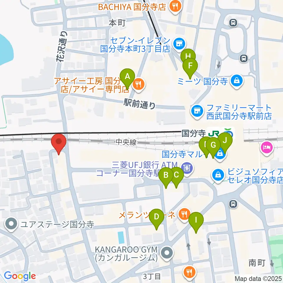 ボーカル教室Smily周辺のカフェ一覧地図